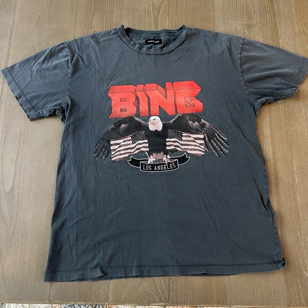Anine Bing Black Graphic T-Shirt
